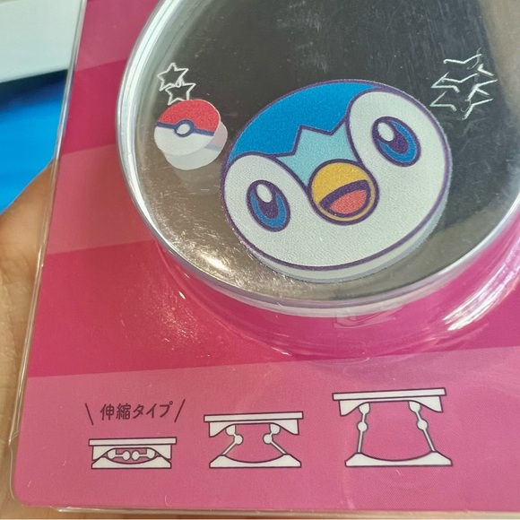 Pokemon Piplup Pochama Smartphone Stand Foldable Compact Mirror Good Gift New - Picture 12 of 13